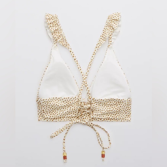 NWT Aerie Printed Ruffle Tie Longline Triangle Bikini Top - Picture 2 of 7